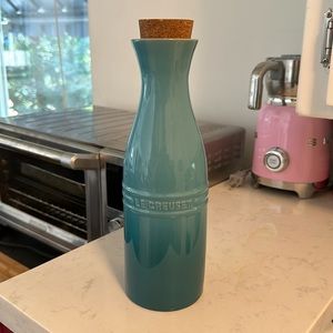 Le Creuset Water Carafe with cork plug in Caribbean Blue Stoneware 350ML